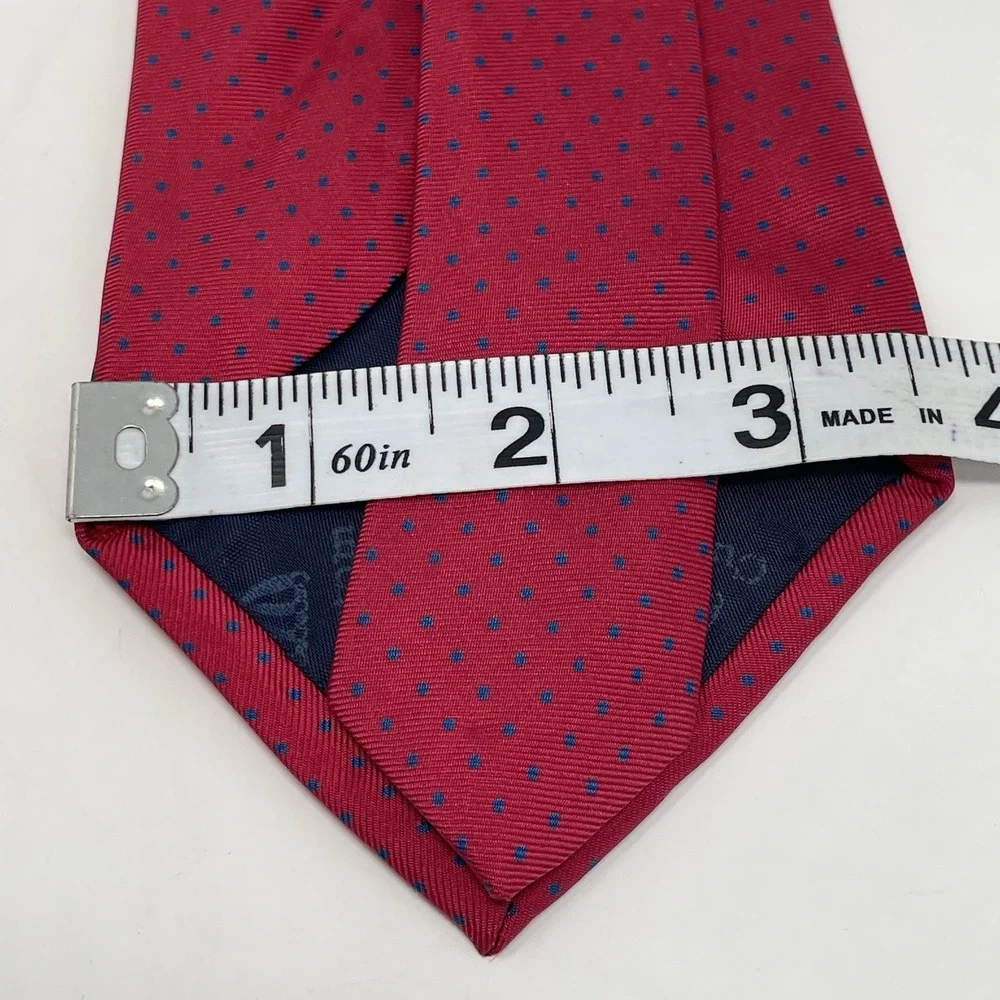 The Custom Shop Tie Handmade Silk USA Red‎ Blue VTG 3 5/8x56